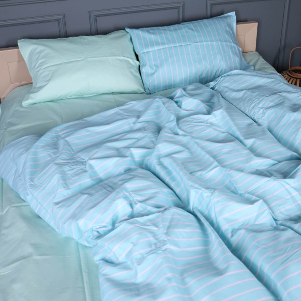 Фото - Комплект постільної білизни MirSon 22-1466 Seafoam Stripe 220х240 (2200013051565)